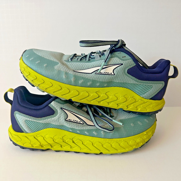 altra womens outroad 2 road to trail running shoes blue/lime size 9 - Picture 6 of 9